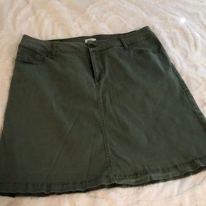 Market & Spruce Tandy Olive Twill Skirt
